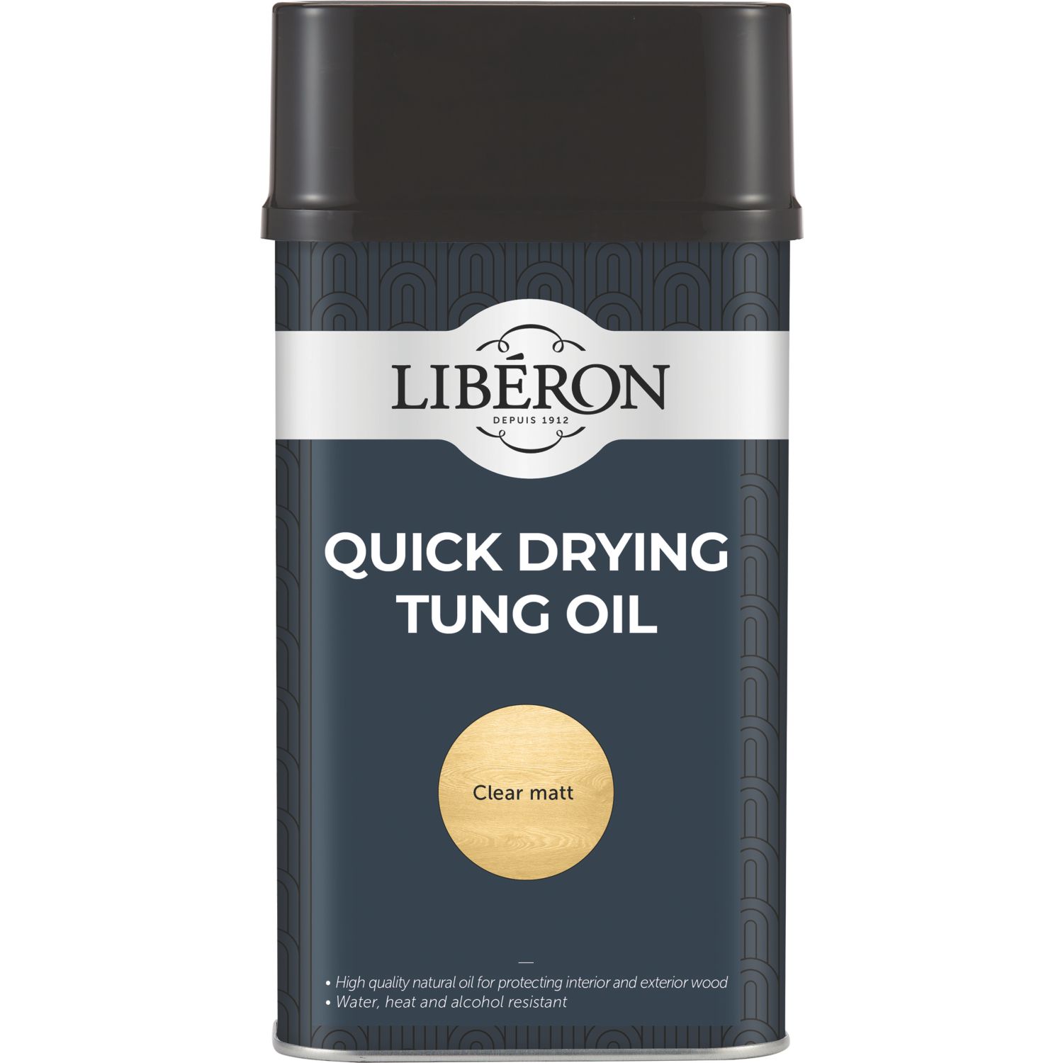 Liberon 1Ltr Clear Natural Solvent-Based Interior Wood Tung Oil (3722F)