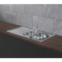 1.5 bowl stainless online steel sink no drainer