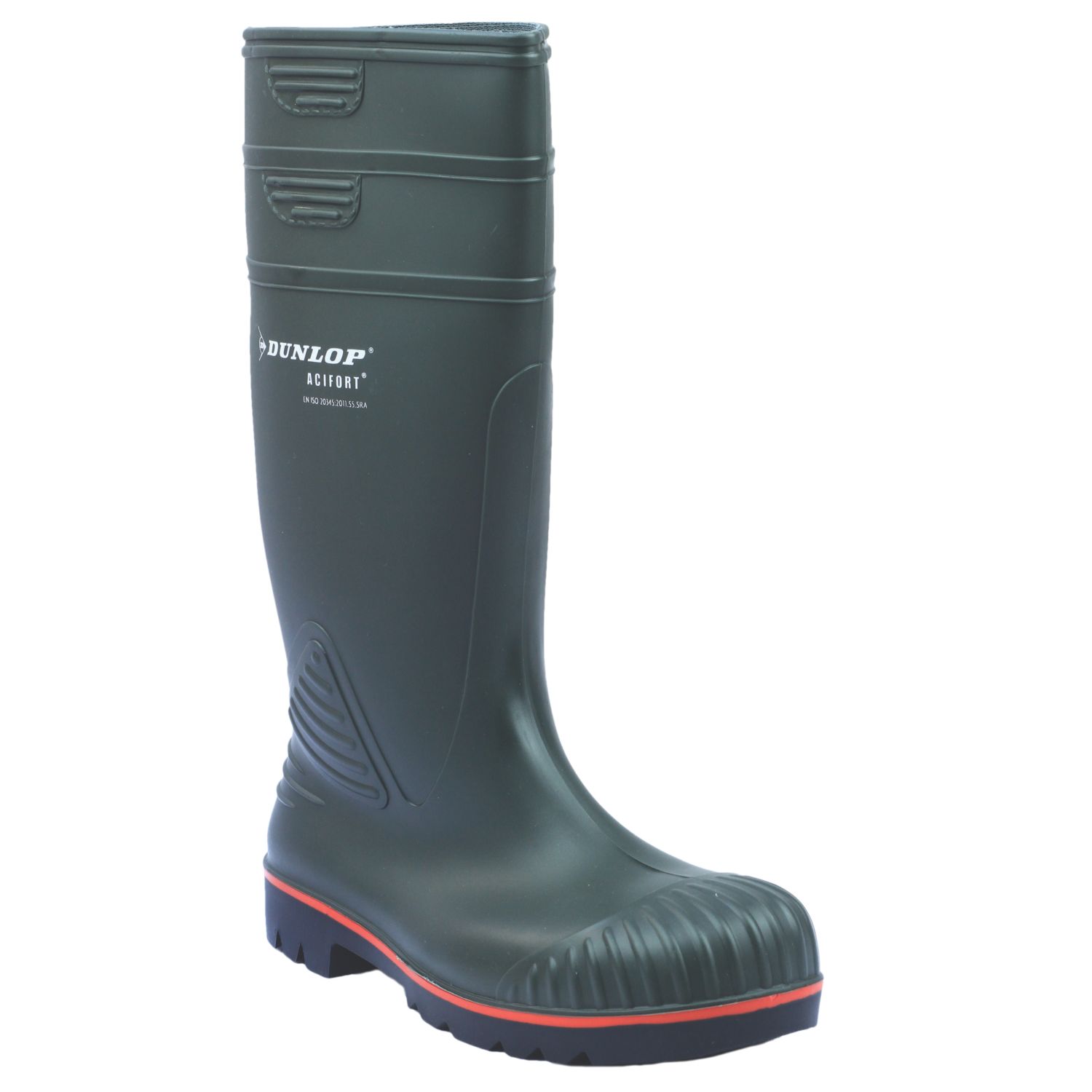 Dunlop Acifort Size 9 Green Steel Toe Cap Safety Wellies (37268)