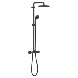 Refurb Grohe QuickFix Vitalio Start 250 HP Rear-Fed Exposed Matt Black Thermostatic Shower System