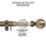 Renaissance Antique Brass Curtain Pole 28/25mm x 120-210cm