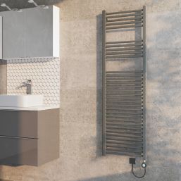 Flomasta 1600mm x 500mm 1706BTU Anthracite Flat Electric Towel Radiator