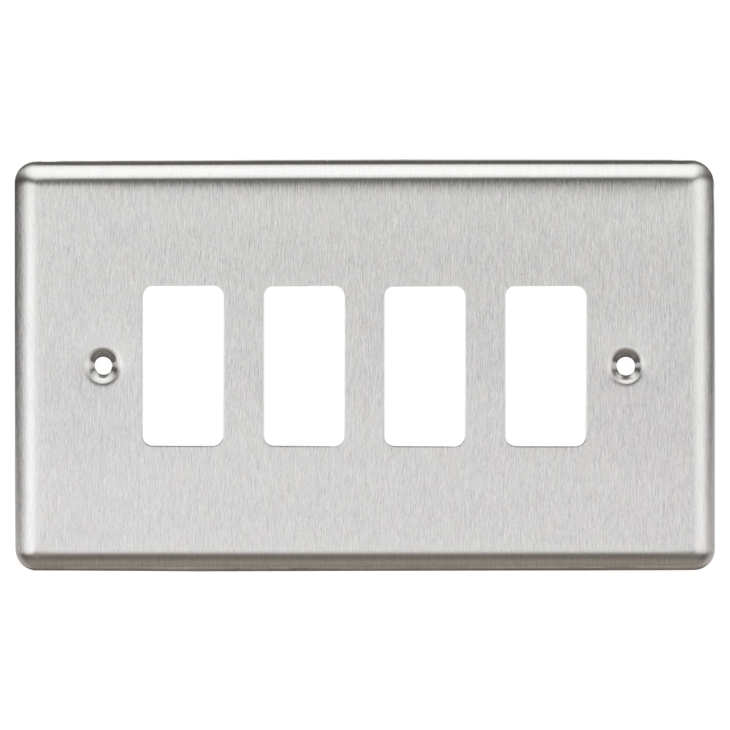 Knightsbridge 4-Module Grid Faceplate Brushed Chrome (372CR)