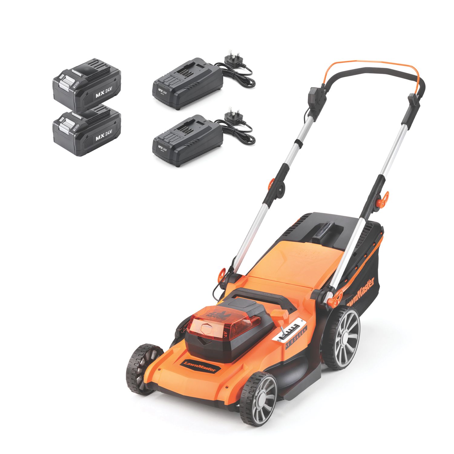 LawnMaster CLMF4846A-1-01 48V 2 x 4.0Ah Lithium MX Brushless Cordless 46cm Rotary Lawn Mower (372CU)