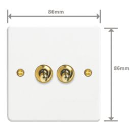 Varilight  10A 2-Gang 2-Way Light Switch  Chalk White