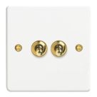 Varilight  10A 2-Gang 2-Way Light Switch  Chalk White