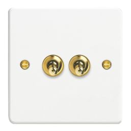 Varilight  10A 2-Gang 2-Way Light Switch  Chalk White