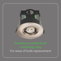 4lite  Fixed  Fire Rated IP20 GU10 Downlight Brushed Chrome