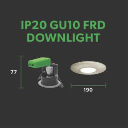 4lite  Fixed  Fire Rated IP20 GU10 Downlight Brushed Chrome