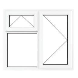 Crystal  Right-Hand & Top Opening Clear Triple-Glazed Casement White uPVC Window 1190mm x 1190mm