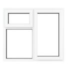 Crystal  Right-Hand & Top Opening Clear Triple-Glazed Casement White uPVC Window 1190mm x 1190mm