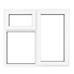 Crystal  Right-Hand & Top Opening Clear Triple-Glazed Casement White uPVC Window 1190mm x 1190mm