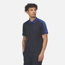 Regatta Contrast Coolweave Polo Shirt Navy/New Royal X Large 49" Chest