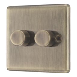 LAP  2-Gang 2-Way LED Dimmer Switch  Antique Brass with Colour-Matched Inserts