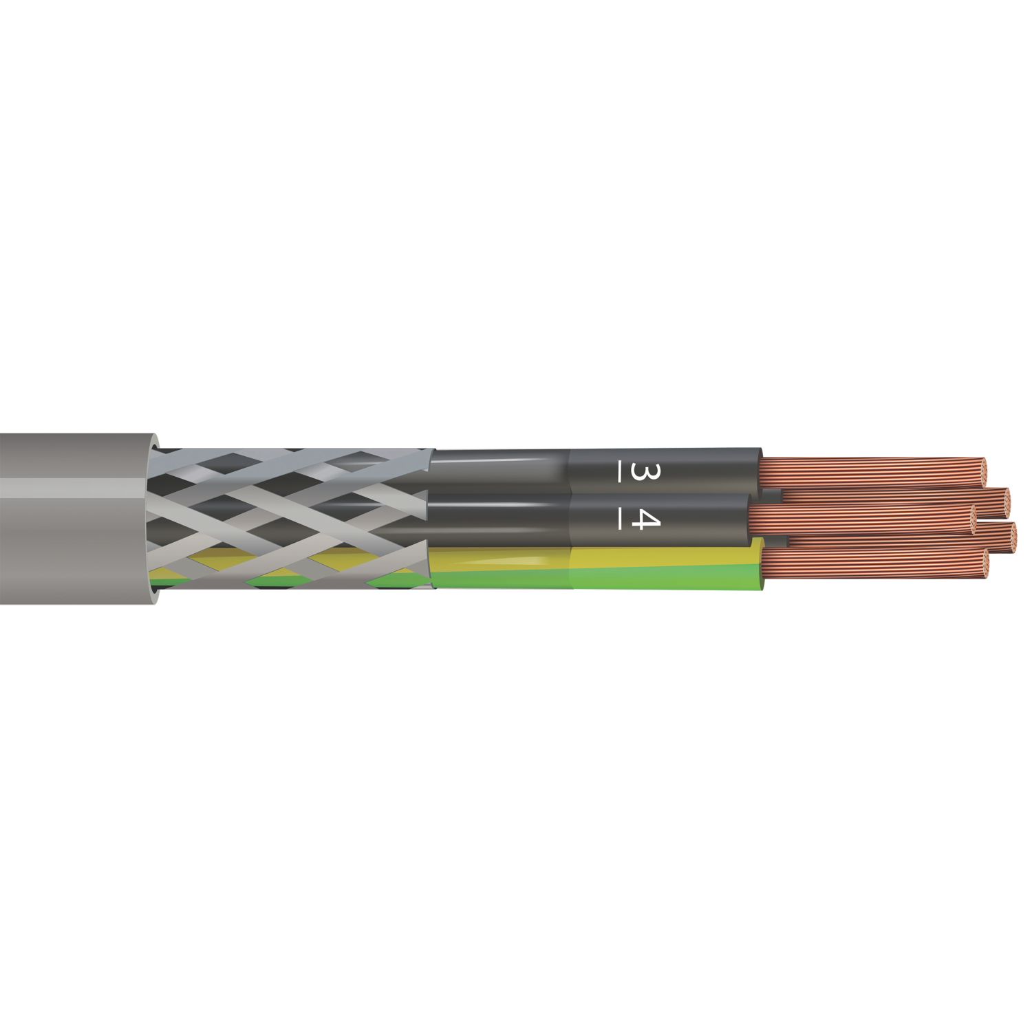 Time 5-Core CY Grey 0.75mm² Screened Control Cable 1m Coil (372RF)