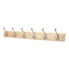 Essentials 6-Hook Rail Pine 685mm x 95mm