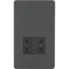 Knightsbridge  2-Gang Dual Voltage Shaver Socket 115 V / 230V Anthracite with Black Inserts