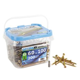 Optimaxx  PZ Countersunk  Wood Screws 6mm x 100mm 200 Pack