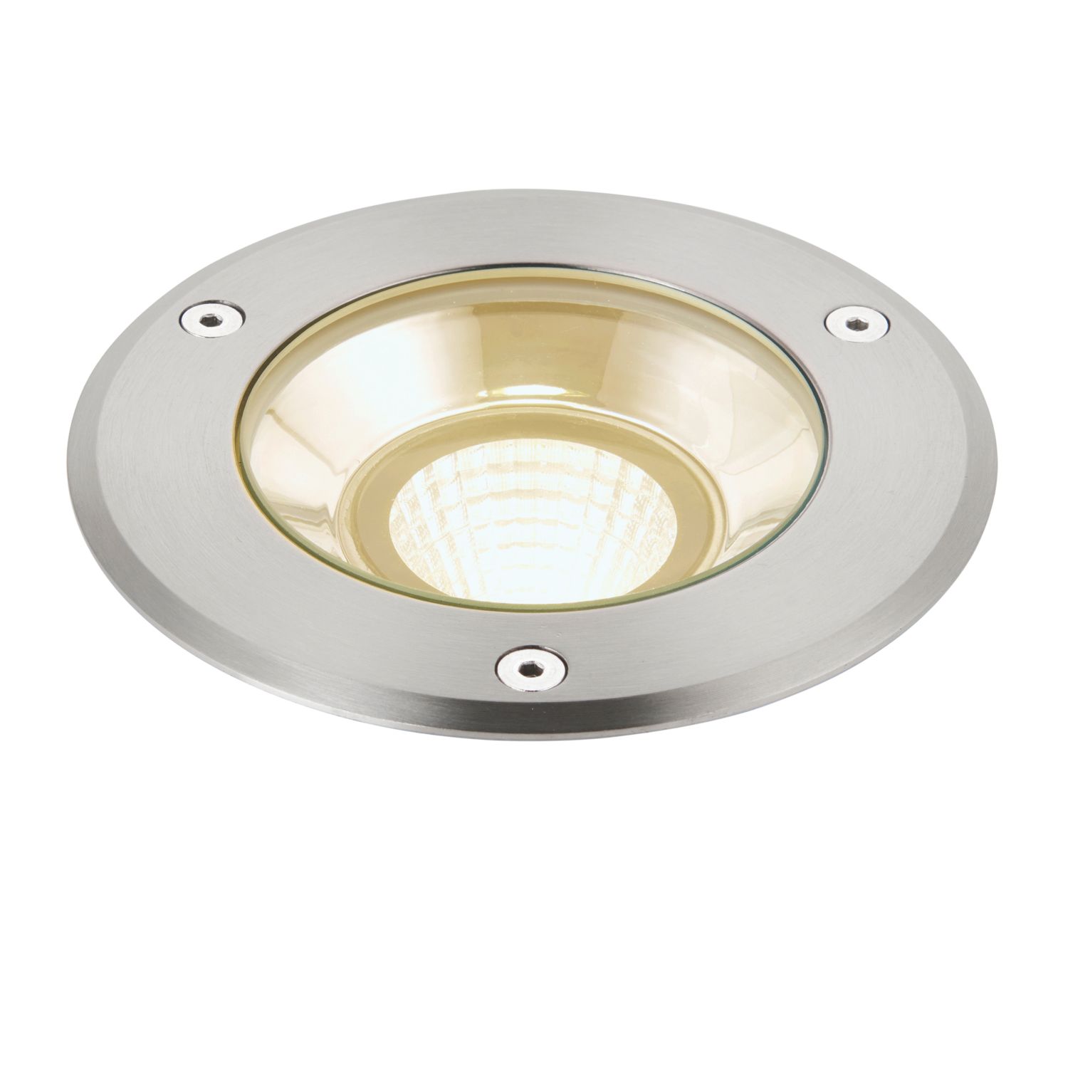 Saxby Hoxton 140mm Outdoor Round LED Recessed Ground Light Brushed Stainless Steel 13W 1000lm (372VY)