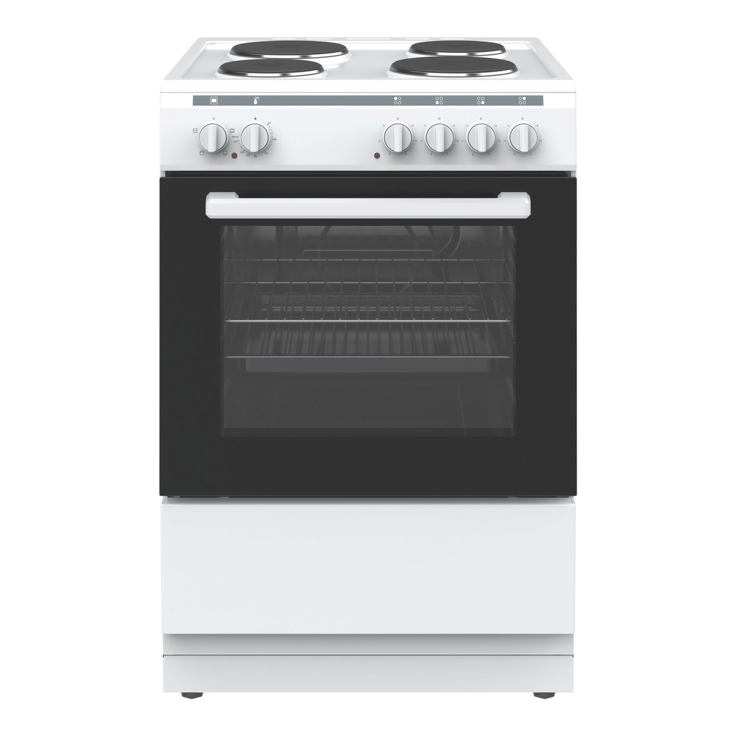 Freestanding Oven & Solid Plate Hob White 600mm (372YM)
