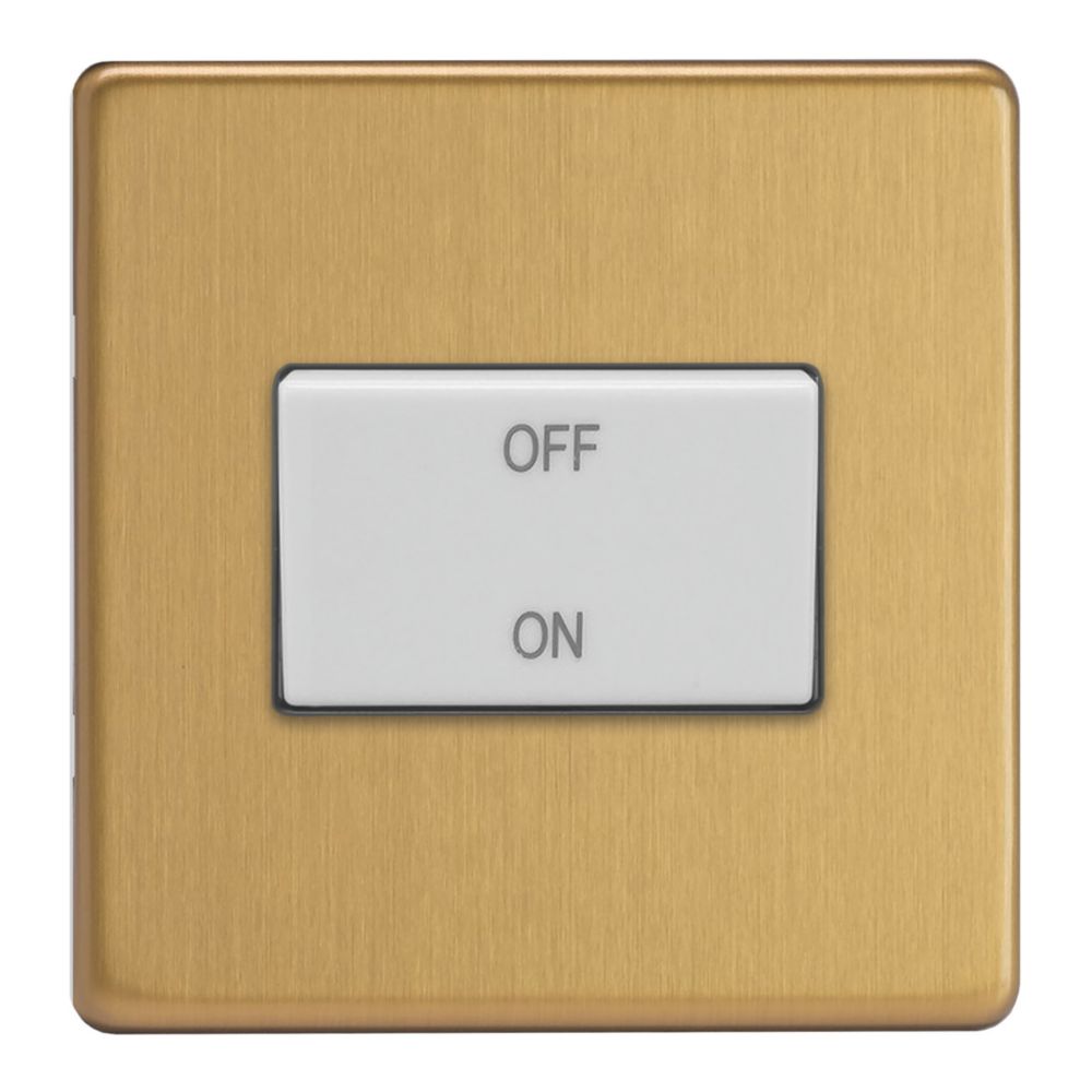 Varilight 10A 1Gang 3Pole Fan Isolator Switch Brushed Brass with