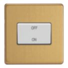 Varilight  10A 1-Gang 3-Pole Fan Isolator Switch Brushed Brass  with Colour-Matched Inserts