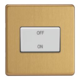 Varilight  10A 1-Gang 3-Pole Fan Isolator Switch Brushed Brass  with Colour-Matched Inserts