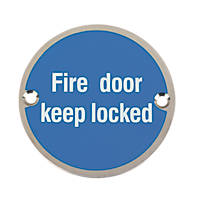 Fire Door Keep Locked Sign 76mm