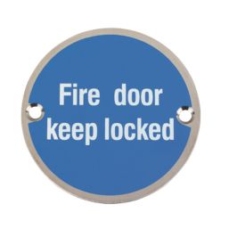 Essentials  Fire Door Keep Locked Sign 76mm
