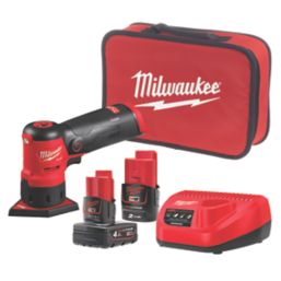 Refurb Milwaukee M12FDSS-422X 12V 2 x 4.0 / 2.0Ah Li-Ion RedLithium Brushless Cordless Sub Compact Spot Sander