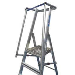 Zarges Aluminium 2.06m 4 Step Platform Step Ladder With Handrail