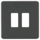Knightsbridge  2-Module Grid Faceplate Anthracite
