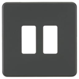Knightsbridge  2-Module Grid Faceplate Anthracite