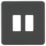 Knightsbridge  2-Module Grid Faceplate Anthracite