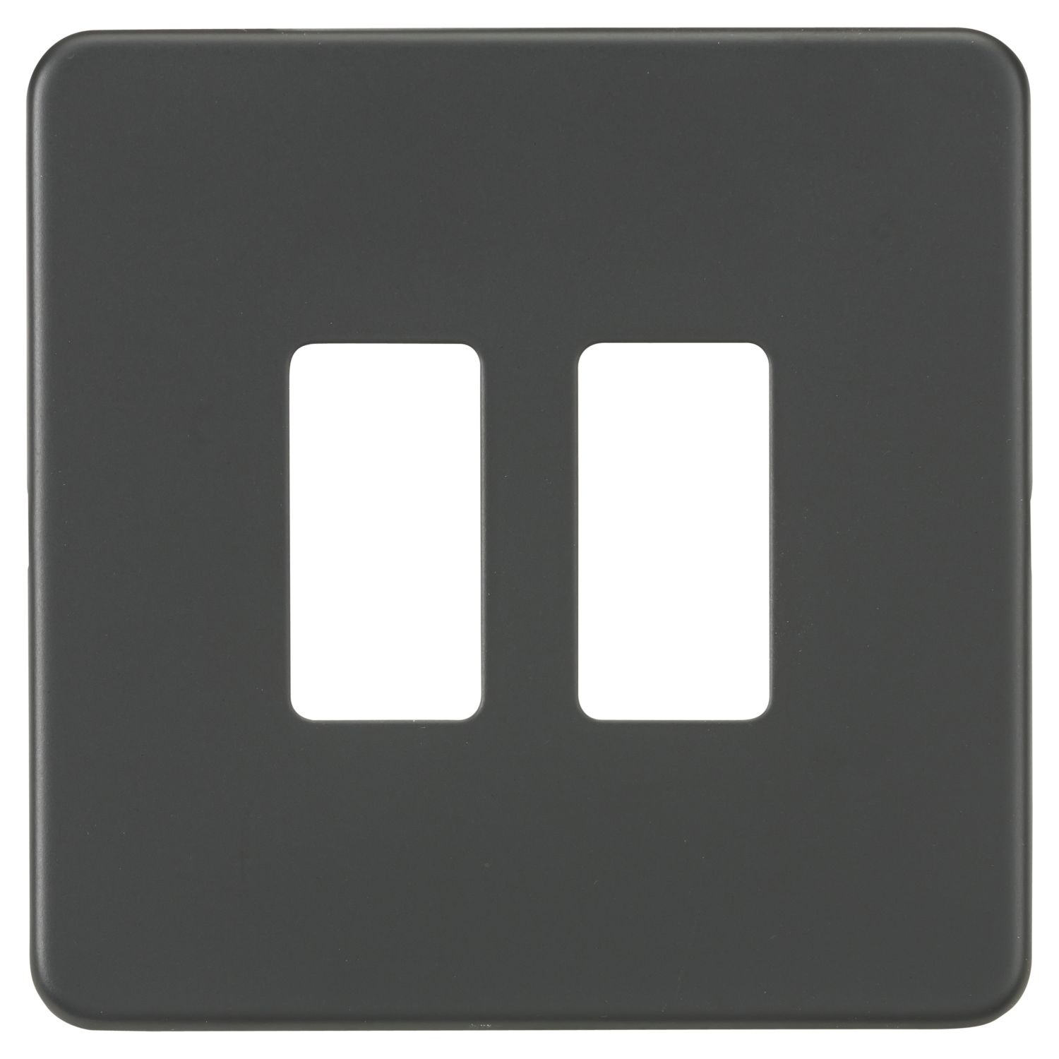 Knightsbridge 2-Module Grid Faceplate Anthracite (373CR)