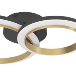 Eglo Calliera LED Ceiling Light Black / Brass 12W 1500lm