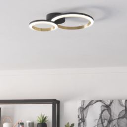 Eglo Calliera LED Ceiling Light Black / Brass 12W 1500lm