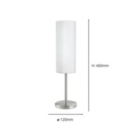 Eglo Troy 3 Table Lamp Satin Nickel/White