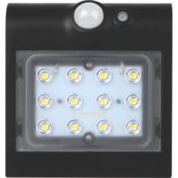 Luceco  Outdoor LED Solar-Powered Wall Light With PIR Sensor Black 220lm