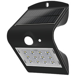 Luceco LEXS22B40-01 Outdoor LED Solar-Powered Wall Light With PIR Sensor Black 220lm