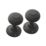 Designer Levers Beehive Door Knob Pair Matt Black 60mm