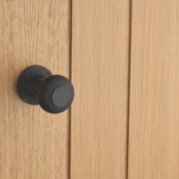 Designer Levers Beehive Door Knob Pair Matt Black 60mm