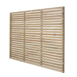 Forest  Single-Slatted  Fence Panels Natural Timber 6' x 5' Pack of 5