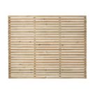 Forest  Single-Slatted  Fence Panels Natural Timber 6' x 5' Pack of 5