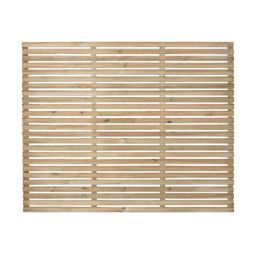 Forest  Single-Slatted  Fence Panels Natural Timber 6' x 5' Pack of 5