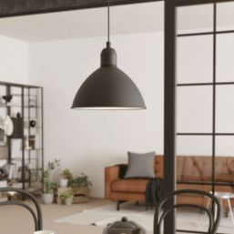 Eglo Priddy 305mm Single Pendant Light Black/White