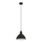 Eglo Priddy 305mm Single Pendant Light Black/White