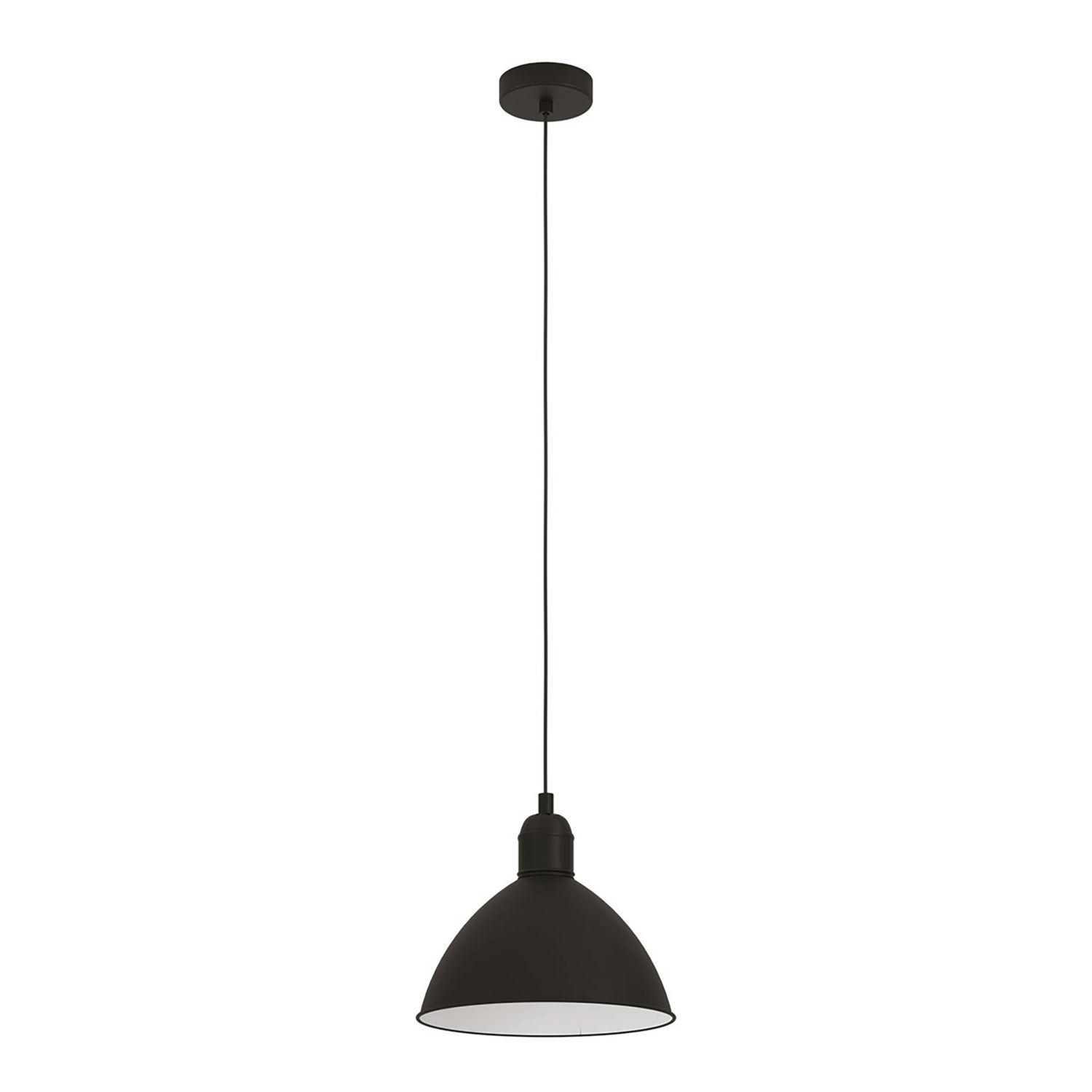 Eglo Priddy 305mm Single Pendant Light Black/White (373PL)