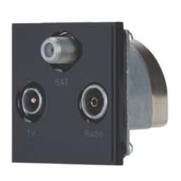 Contactum Media Modular Coaxial TV / FM & Satellite Socket Black
