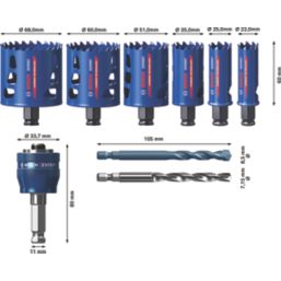 Bosch Expert 6-Saw Multi-Material Holesaw Set